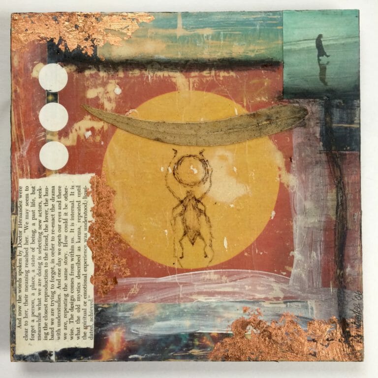 Karma is a 9×9 Mixed Media On Board by Kymberlee della Luce